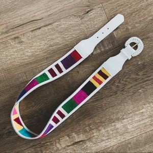 Vintage Leather Belt with Patterned Detail